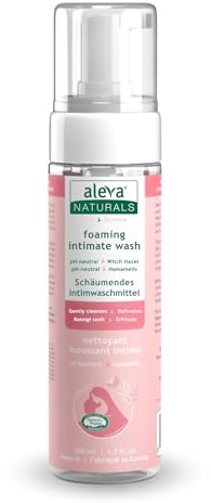 Aleva Naturals Schäumendes Intimwaschgel – 100% natürliche Inhaltsstoffe mit Hamamelis & Teebaumöl – pH-ausgewogene Formel für empfindliche Haut – Sanfte Reinigung und Erfrischung für Frauen