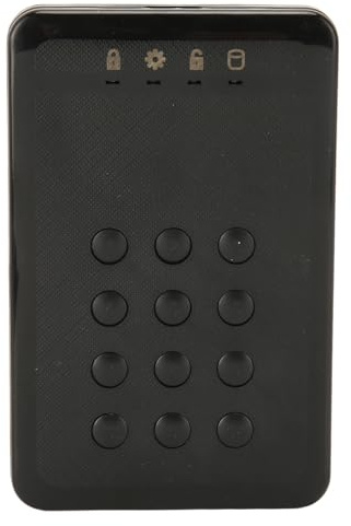 Ejoyous Hardware Portátil Encriptado el Recinto del Disco Duro de Hardware Caso HDD Externo USB 3.0 con Autenticación Pin Cifrado en Tiempo Real para OS X Compatible de hasta 3TB