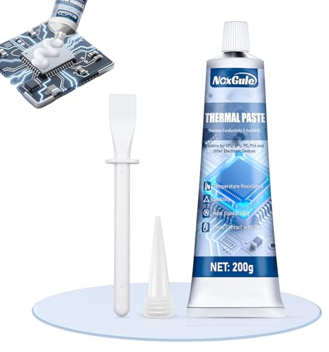 NoxGule Thermal Paste, Pasta Termica Ps4, Pasta Termica Cpu Alte Prestazioni, Resistente Alle Alte Temperature, Adatto per Frigorifero, Cpu, Gpu Memoria, Resistente Alle Alte Temperature,200g (Bianco)