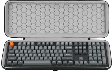 Geekria Custodia rigida per tastiera, compatibile con Keychron K10 HE/K10 Max/Q6 HE/V6, Redragon K668/K689/K556 PRO, AULA F108 PRO, borsa da viaggio per tastiera per computer a 104 tasti