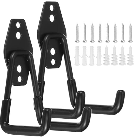 Nexarelle 2Pcs Wall Mounting High Velocity Floor Bracket 2.9x2.4 Black | Multifunctional Wall Mount Floor Fan Hook Hanger Kit for Household Warehouse Garage