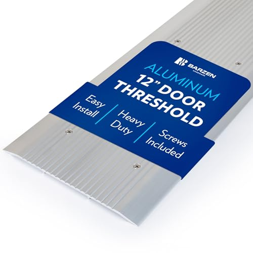Door Threshold - High Quality 12 Wide Aluminum Thresholds Strip for Doorways, Flat Transition Door Saddle Low-Profile Door Sill, Corrugated, 12 x 36 Inches