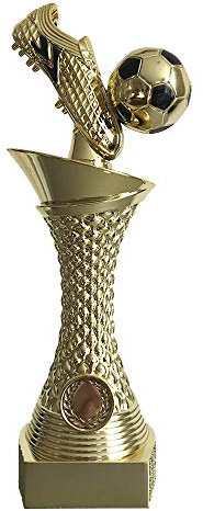 Larius Group Fußball Pokal mit Wunschtext Extra Groß (270mm, 430gr.) mit/ohne Wunschgravur, Trophäe Ehrenpreis Goldener Schuh 1 Platz (ohne Wunschtext)