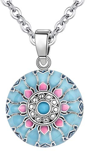 AEONSLOVE Collier Femme, Collier Bola de Grossesse avec Chaine Pendentif Musique Carillon Bell pour Maman Fille Amie, Bijoux Personnalisés 114cm