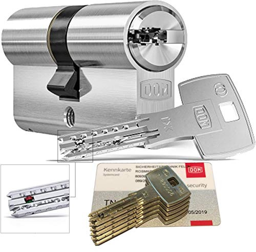 DOM iX Twido 333iX7T Doppelzylinder mit 5 Schlüssel, Länge (a/b) 30/45mm (c= 75mm), mit Sicherungskarte, mit Not- u. Gefahrenfunktion