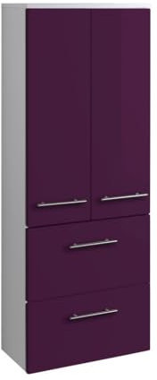 Held Möbel Bad Midischrank Parma in Hochglanz aubergine 50 cm breit