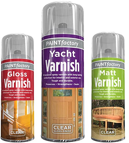 Classic Signature - 1 x Yacht Varnish All Purpose Aerosol 250ml Professional Finish Spray, Wood Colour Paint, Long Lasting Protection
