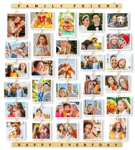 Uping Marcos de Fotos Multiples Marco Fotos Pared Collage Fotos con Pinzas Cuadros Personalizados con Foto Portafotos Multiples Pared Decoracion Hogar