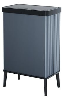 Curver Keter Verto Poubelle haute capacité de 54 l avec couvercle poussoir, design élégant, assemblage facile, recyclable, bleu perle