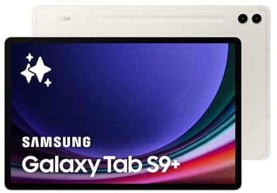 Samsung Galaxy Tab S9+ 5G Android Tablet, 256GB Storage, S Pen Included, Unlocked, Beige, 3 Year Extended Warranty (UK Version) (Renewed)
