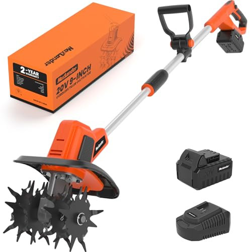 MAXLANDER 20V Electric Cordless Tiller with 4.0Ah Battery and Charger