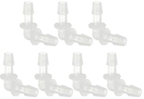 PATIKIL Embouts coudés à 90 degrés en Plastique de 5/16, 7 Pack Raccords en L-Barb Connecteur de jonction égal à Deux Voies pour Tuyau d'pour Aquarium Carburant gaz Liquide air