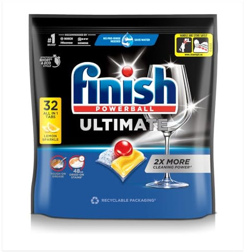 Finish Ultimate All In One Dishwasher Tablets Lemon - 32 Tabs