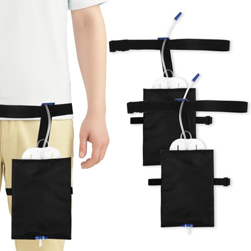2 Pièces Support Pour Poche à Urine Avec Ceinture, Support De Sac De Drainage Urinaire, Support Pour Sac à Jambes De Cathéter, Support Pour Cathéter Urinaire Invisible(Noir, 2000ml)