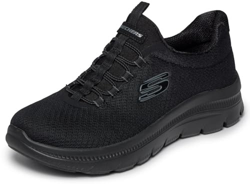 Skechers Mujer Summits Plus Summer Haze Zapatillas, Black, 37 EU
