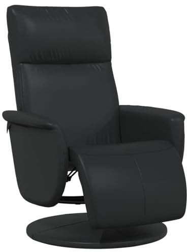 HFXHIJXQ Fauteuil de Massage Inclinable et Pivotant en Simili Cuir Noir - Chaise Relax Électrique avec Repose-Pieds Réglable et Dossier Multiposition pour Salon, Chambre et Bureau