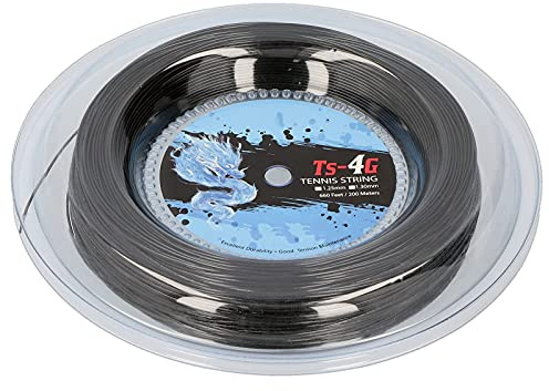 Alomejor Corda per Racchetta da Tennis, Lunghezza 200 m/656.2 Piedi, Accessorio da Tennis Nero per Sport all'Aria Aperta(1,25 mm)
