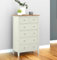 Hallowood Furniture Clifton Oak Chest of Drawers, Green Off White Painted Large 6 Storage Drawers, Solid Wooden Tall Bedroom Storage Unit with 2 Over 4 Drawers, Hallway Storage Unit