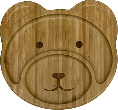 Generisch Baby-Teller aus Bambus mit Saugnapf (Bär)