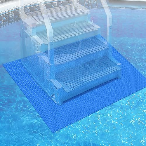 PAMASE Swimming Pool Ladder Step Mat - 36 x 36 Large Non-Slip Texture Pad for In-ground or Above Ground Pools, Vinyl Stairs Stability Cushion Protector