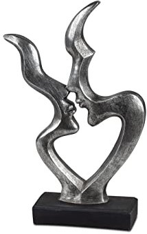 formano Moderne Dekofigur Faces 35 cm Silber Skulptur Paar Liebe Gesichter