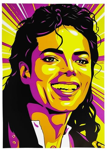 KUSTOM ART Poster Decorativo da Parete Serie Star Internazionali Michael Jackson, Stampa Artistica su Carta Patinata 42x30 cm Senza Cornice