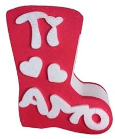 Generico Calza Ti Amo BEFANA Natale Festa degli Innamorati in POLISTIROLO Altezza 32 Cm. Larghezza 27 cm Spessore 10 cm. Idea Regalo, Artigianale, Fatta a Mano