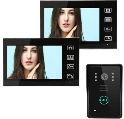 Ring DöRrklocka 7 Video Dörrtelefon Intercom System Trådlös Videodörrklocka 2 Monitor Dörrkamera Infared Hem Lägenhet Video Dörrtelefon Installera På Ett KnäPp(A KIT)