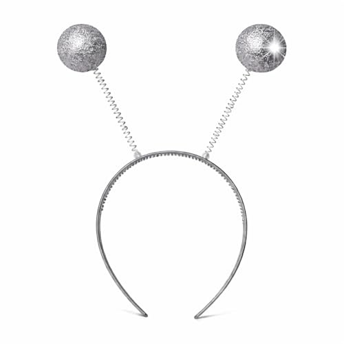 TK Gruppe Timo Klingler Serre-tête, chapeau papillon, pompon, antenne, coccinelle, pour adultes et enfants, costume de carnaval (argent)
