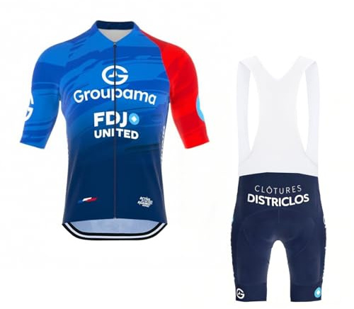SGCIKER 2025 Hommes World Tour Team Maillot Cyclisme Ensemble, Été Manches Courtes Respirant Cycle Chemise VTT Vélo Vêtements Cuissard Kits 9D Gel Pad