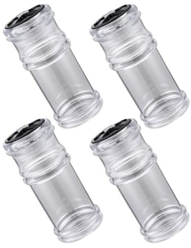 HOMOCONO Set di 4 Contenitori per Spezie in Ps Nero, Shaker per Condimenti e Spezie, Design Semplice e Pratico, per Organizzare Condimenti e Decorare la Cucina