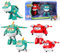 Super Wings 5 Transforming Characters 2-Pack Transforming Supercharged Jett + Tino, Transformer Spielzeug für 3+ Jahre Alten Jungen Mädchen, Rot