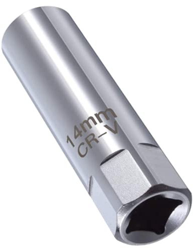 14mm Spark Plug Socket 12 Point Thin Wall Spark Plug Removal Tool 3/8 Inch Drive Thin Wall Magnetic Removal Tool Automobile Sparking Plug Wrench (14mm)