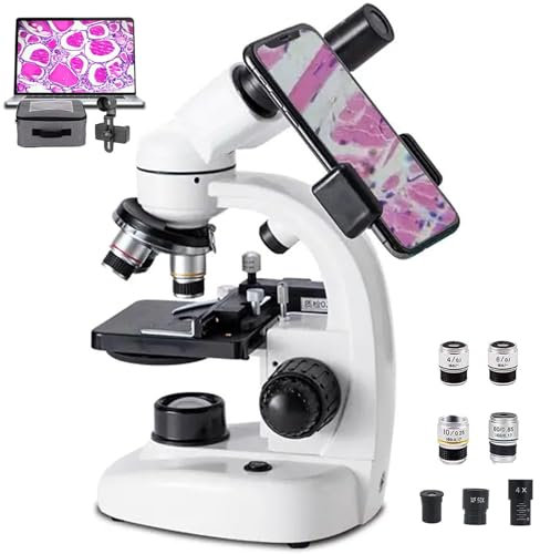 Microscope Composé Binoculaire avec Oculaire Électronique, Double Mise Au Point 6000x/10000x/20000x/étape Mécanique, Outil D'éducation À Domicile Et À L'école (Color : 6000X)