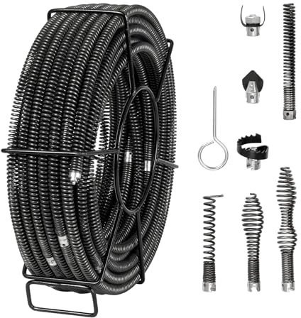 VEVOR 100ft5/8 câble de Nettoyage de canalisation égouts, Noir