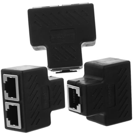 CAXUSD 3piezas Divisor De Ethernet Unidades Adaptador Divisor De Cable Conector Hembra Para Ethernet Lan Dual