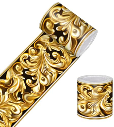 HOMETITUTE Wallpaper Border Peel and Stick Wall Decor PVC Baroque Trim Self Adhesive Wallpaper Border 4x196 Inch for Living Room Ceiling Wall Accent Classic Paper Walls Decor