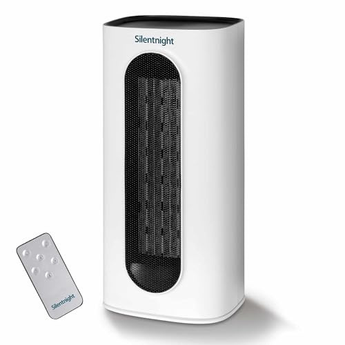 Silentnight Comfort Control Ceramic Fan Heater - Portable 2000W Electric Space Heater with Remote Control, 70° Oscillation, 9hr Timer, Adjustable Thermostat, Overheat Protection - Home, Bedroom & More