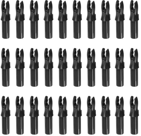 QUARKZMAN Nock per Frecce da Tiro con L'Arco Inserimenti Plastic Carbon per Frecce .244/6.2mm per DIY Caccia Tiro con Arco Composto Ricurvo (Nero, Confezione da 30)