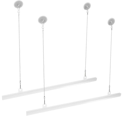 Vaguelly Set 2 Ganci Appendi Poster 40 Cm in Pvc Catena e Clip per Esposizione Pubblicitaria, Asta per Bandiere e Quadri per Negozi, Fiere e Centri Commerciali, Montaggio senza Attrezzi