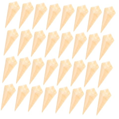OFFIGAM 50 Conos de Helado Desechables de Madera Biodegradables para Picnic al Aire Libre y Eventos de Catering Elegantes y Decorativos