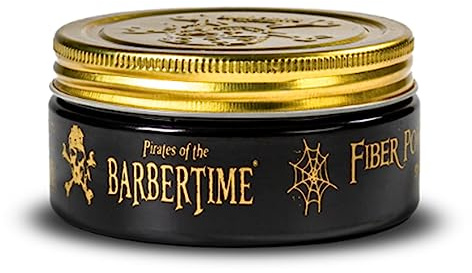 BARBERTIME Fiber Pomade Haarwachs – (150ml) Fiber Wax für Männer | Flexibler Halt & Mittlerer Glanz | Wasserbasierte Haarpomade | Formbare Styling-Paste mit Kokos-Duft | Kein Verkleben