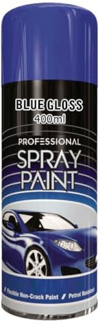 SCHNAZZ - 1 x Auto Extreme Blue Gloss Aerosol Spray Paint 400ml, Professional Quality, Perfect Finish, Multipurpose Exterior and Interior Spray for Cars, Bikes,Vans, Metal, Wood and more