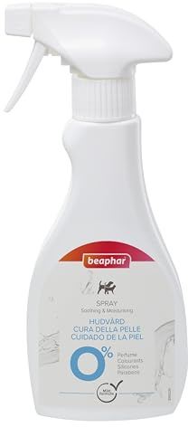 Beaphar, Skincare Spray Senza Risciaquo, Cura della Pelle Sensibile di Cani e Gatti, Formula Delicata per Lenire e Idratare la Cute, Contro Prurito e Irritazioni, con Aloe Vera e Mentolo, 250 ml