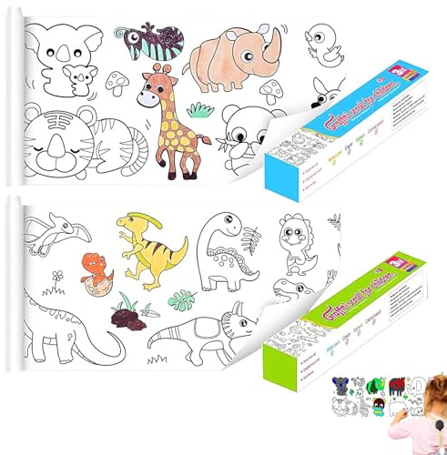 XIATIAN Rouleau Papier Dessin pour Enfant, 2 Pièces Rouleau de Coloriage Adhésif 30 * 300 cm, Rouleaux Dessin Coupables pour Enfants Jouets D'art et de Créativité (A)