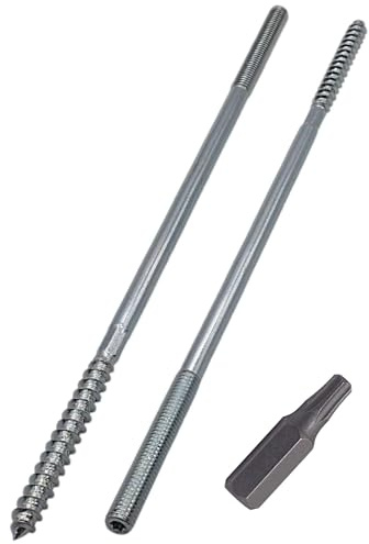 SKIR'CO (15 pièces) Boulons de suspension M8 x 240 mm, Vis à cheville à filetage double extrémité, Boulons à double tête