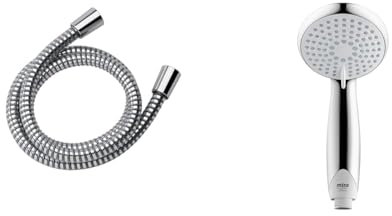 Mira Showers Response Shower Hose 1.75 M Plastic Shower Hose Chrome 1.1605.168 & Showers Zest Universal 90mm 4-Spray Shower Head - Chrome