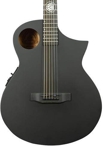 Lindo Neptune V3 All Black Elektroakustische Gitarre mit F-4T-Vorverstärker, Mattschwarz (Nylonsaiten)