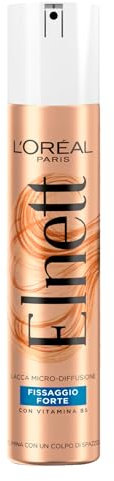 L'Oréal Paris Elnett Lacca per Capelli a Fissaggio Forte, Per Tutti i Tipi di Capelli, Acconciature Perfette per Tutto il Giorno, Non Appesantisce, Con Vitamina B5, Per Uso Quotidiano, 200 ml