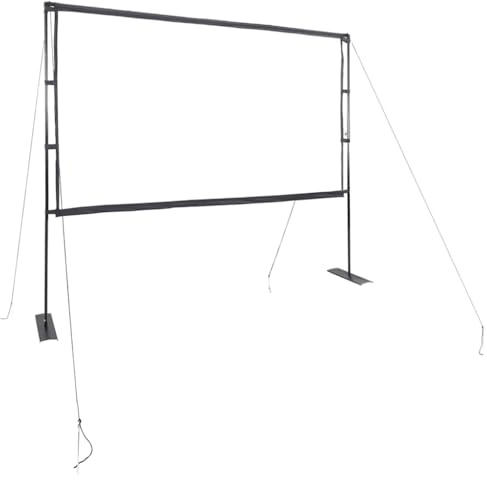 vidaxl 120-inch projection screen with stands - portable matte surface, polyester material, ideal for home cinema, office presentations, and classroom use 16:9